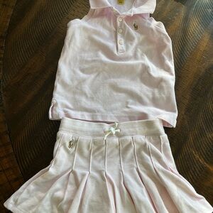 Ralph Lauren Pink Sleeveless Top and Skirt Set